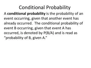 Conditional Probability