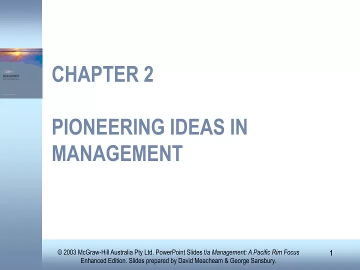 chapter 2 pioneering ideas in management