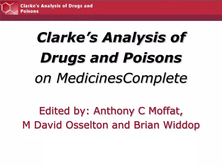 clarke s analysis of drugs and poisons on medicinescomplete