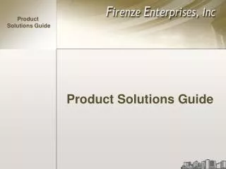 Product Solutions Guide