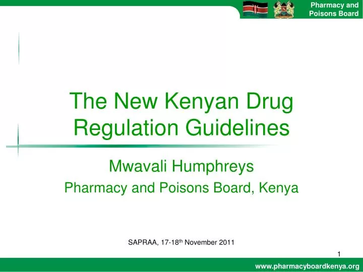 the new kenyan drug regulation guidelines