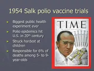 1954 Salk polio vaccine trials