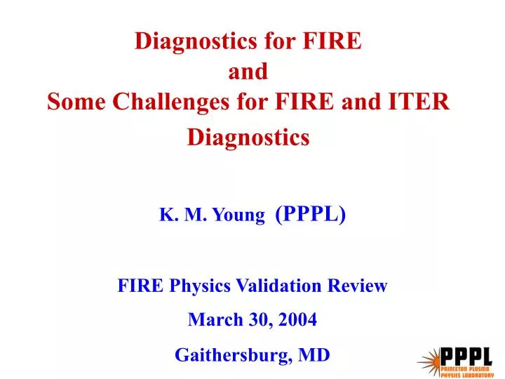 diagnostics for fire and some challenges for fire and iter diagnostics