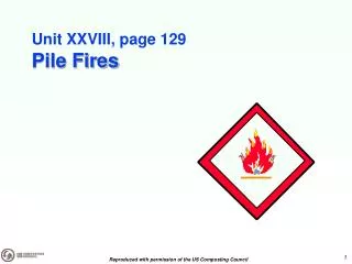 Unit XXVIII, page 129 Pile Fires