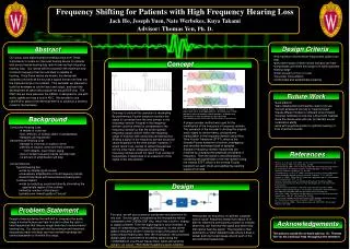 Frequency Shifting for Patients with High Frequency Hearing Loss Jack Ho, Joseph Yuen, Nate Werbekes, Kuya Takami Adviso