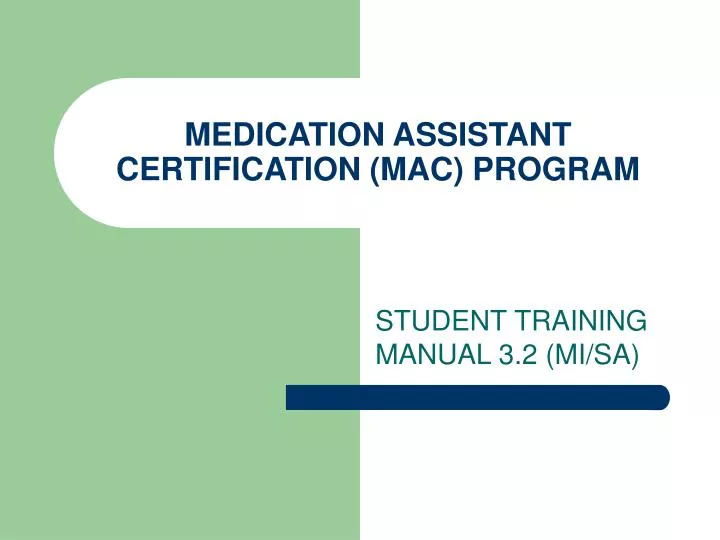 medication assistant certification mac program