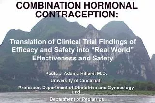 COMBINATION HORMONAL CONTRACEPTION: