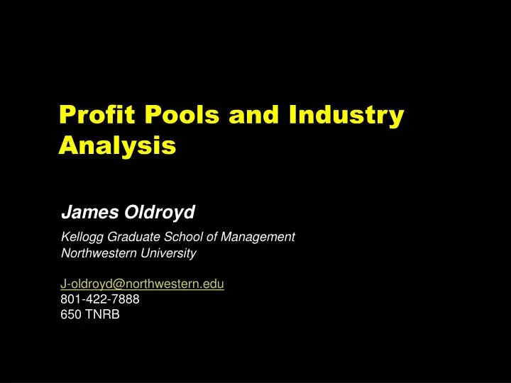 profit pools and industry analysis