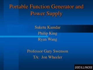 Portable Function Generator and Power Supply