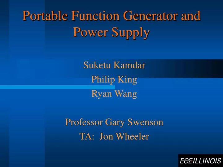 portable function generator and power supply