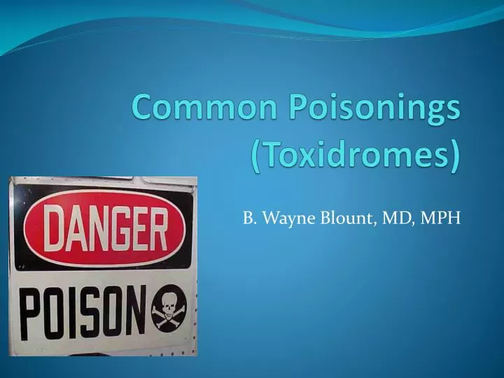 common poisonings toxidromes