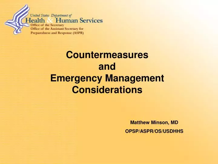 countermeasures and emergency management considerations