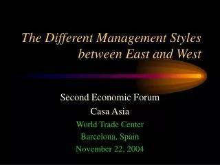 The Different Management Styles between East and West