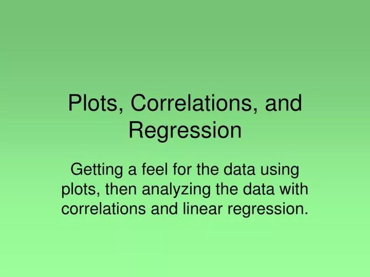 plots correlations and regression