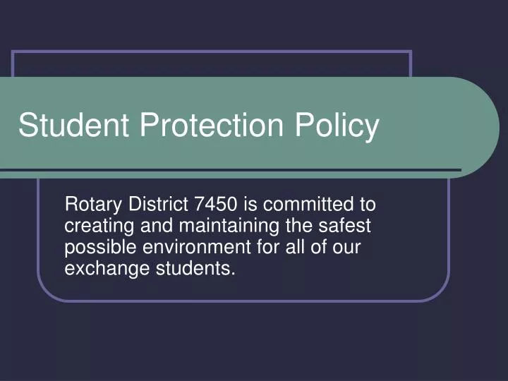 student protection policy