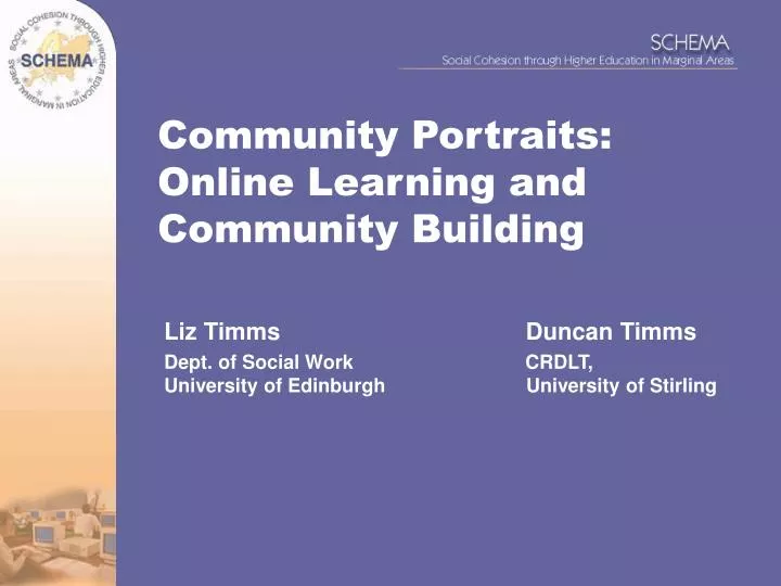 community portraits online learning and community building