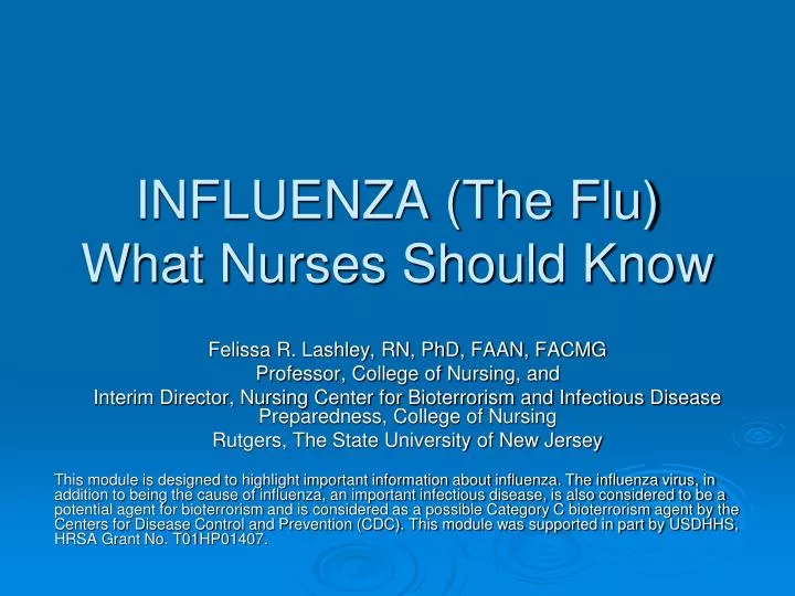 influenza the flu what nurses should know