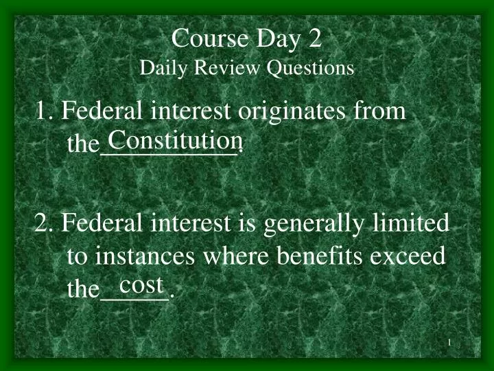 course day 2 daily review questions