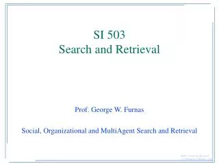 SI 503 Search and Retrieval