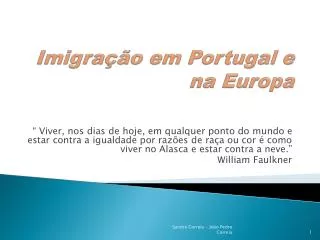 Imigração em Portugal e na Europa