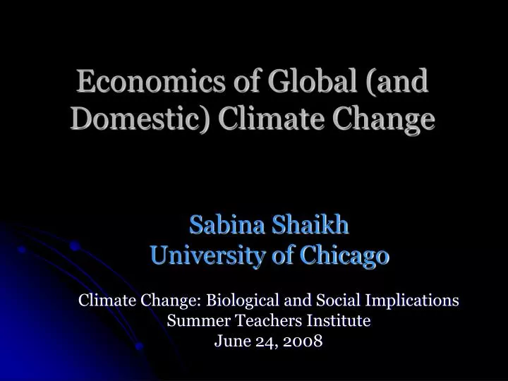 economics of global and domestic climate change