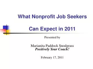 What Nonprofit Job Seekers Can Expect in 2011