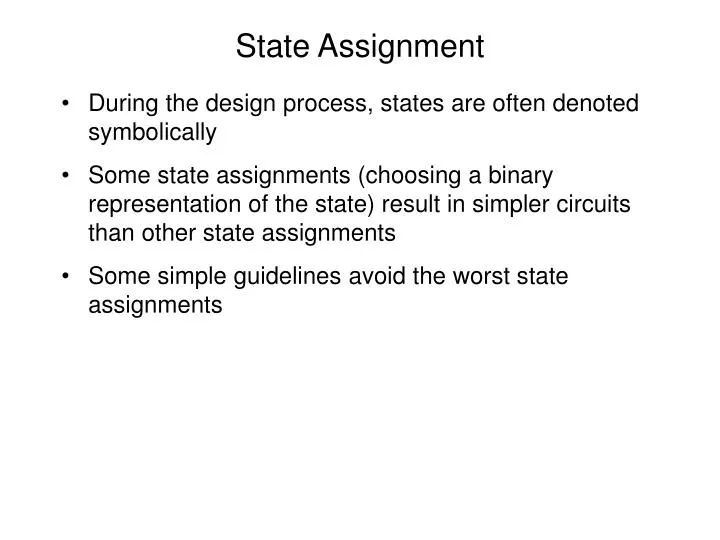 state assignment
