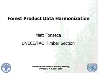 Forest Product Data Harmonization