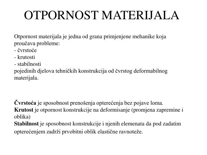 otpornost materijala