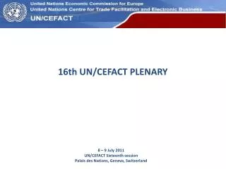 16th UN/CEFACT PLENARY