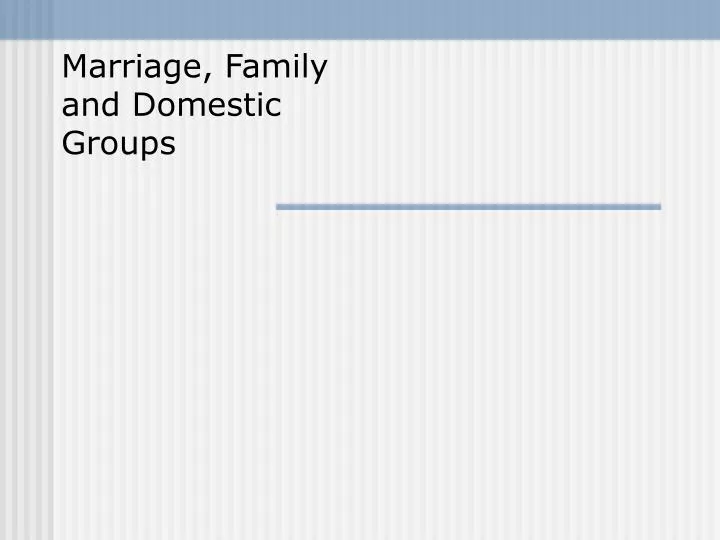 marriage family and domestic groups