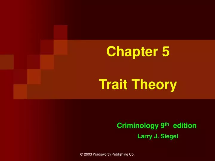 chapter 5 trait theory