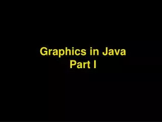 Graphics in Java Part I