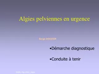 algies pelviennes en urgence