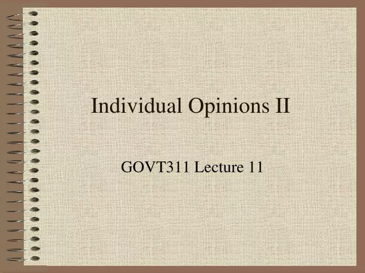individual opinions ii
