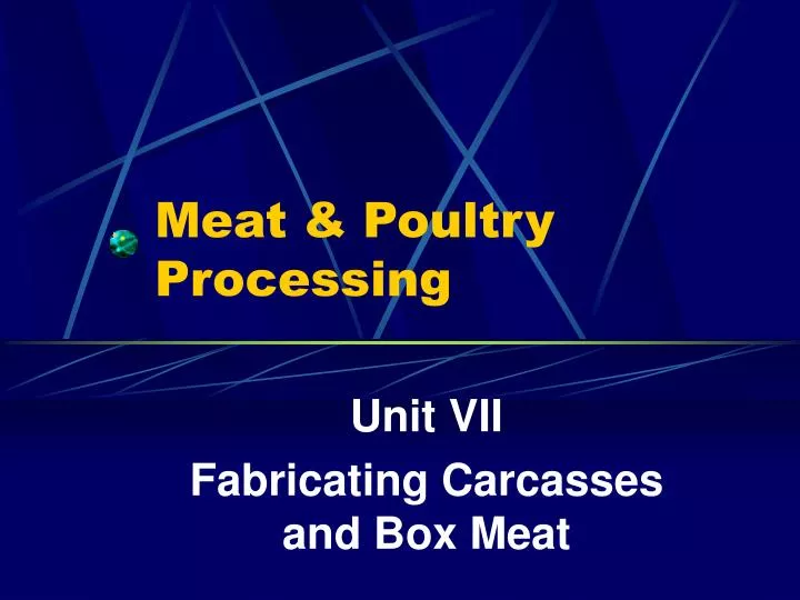 meat poultry processing
