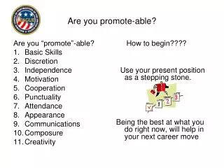 Are you promote-able?