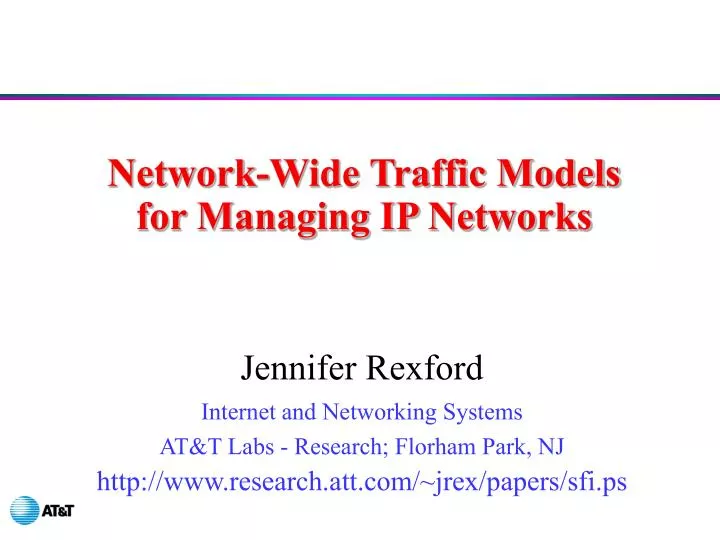 network wide traffic models for managing ip networks