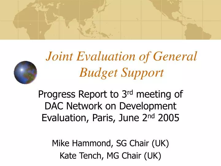 joint evaluation of general budget support