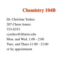 Chemistry 104B
