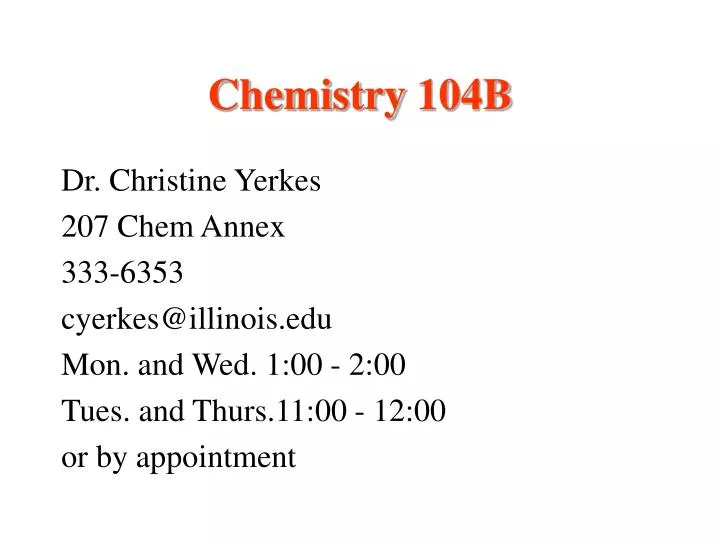 chemistry 104b