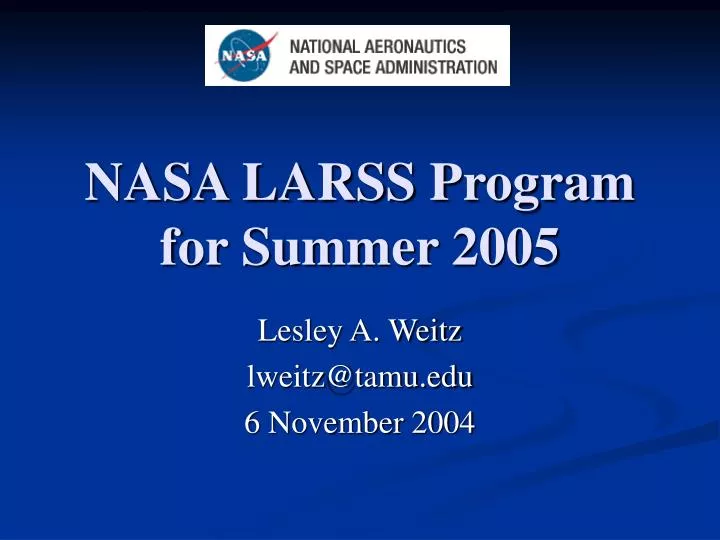 nasa larss program for summer 2005