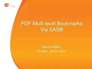 PDF Multi-level Bookmarks Via SAS®