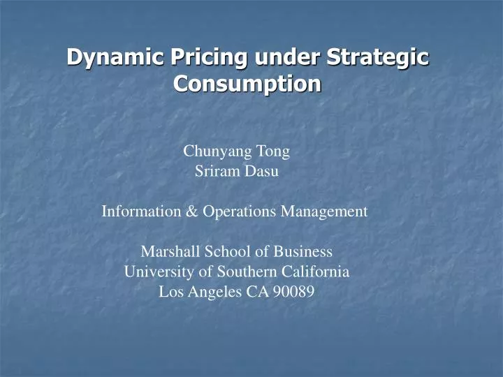 dynamic pricing under strategic consumption