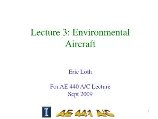 Lecture 3: Environmental Aircraft