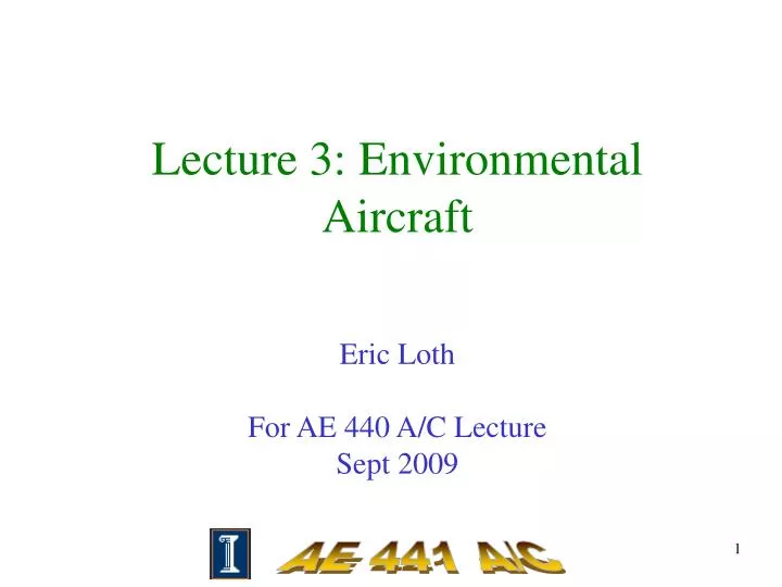 lecture 3 environmental aircraft