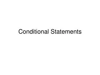 Conditional Statements