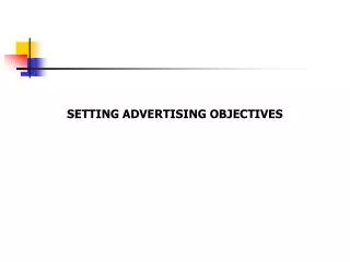 SETTING ADVERTISING OBJECTIVES