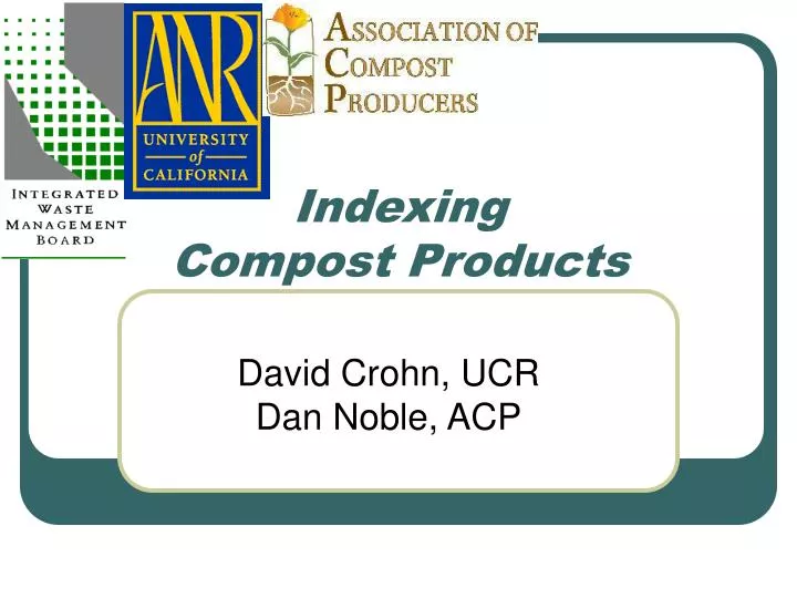 indexing compost products