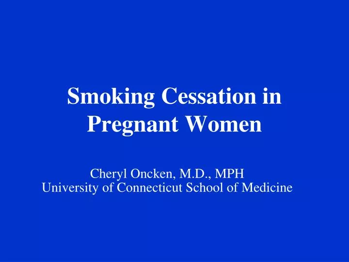 smoking cessation in pregnant women